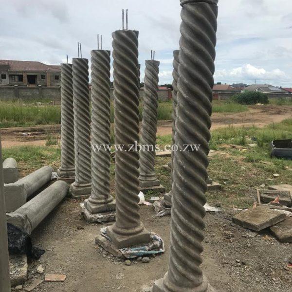 Spiral verandah pillar Zimbabwe Building Materials Suppliers
