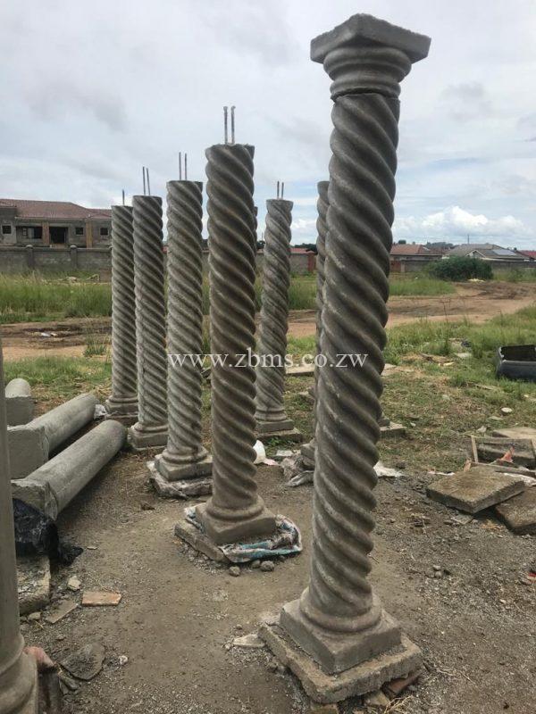 Spiral verandah pillar Zimbabwe Building Materials Suppliers