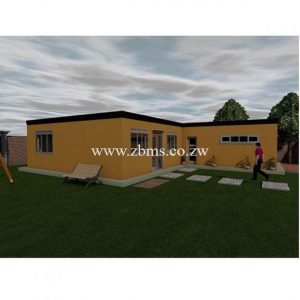 rural flat roof cottage house plan with garage for sale zbms Zimbabwe