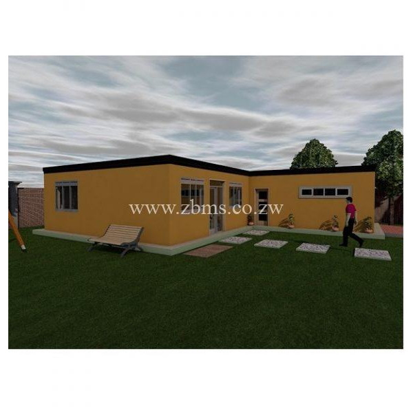 rural flat roof cottage house plan with garage for sale zbms Zimbabwe