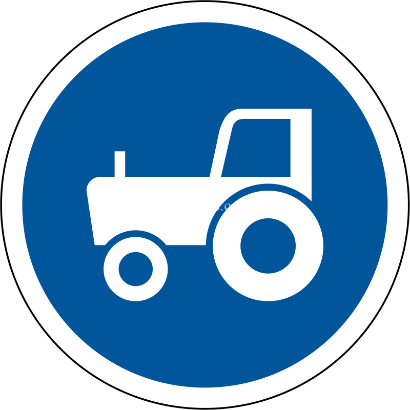 Agricultural vehicles only sign command