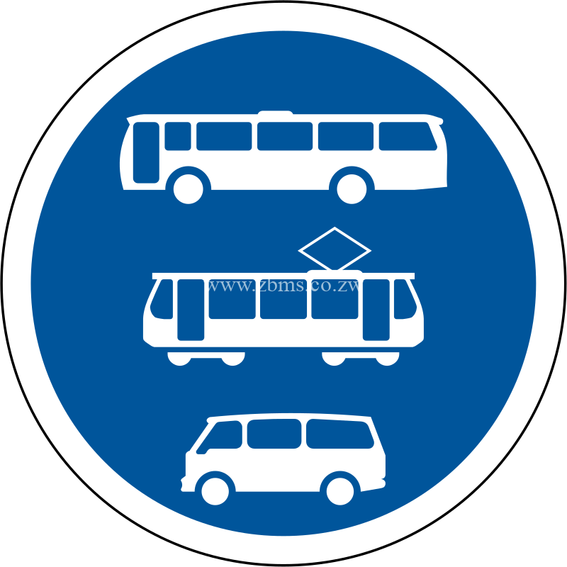 Buses, trams and mini-buses only sign