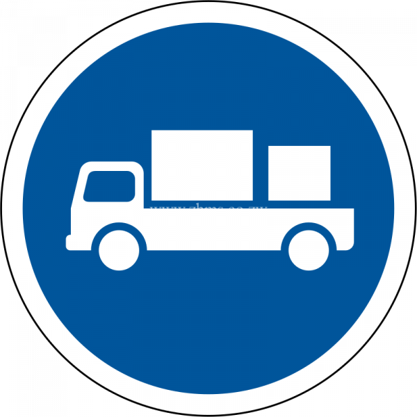 Delivery vehicles only command road sign