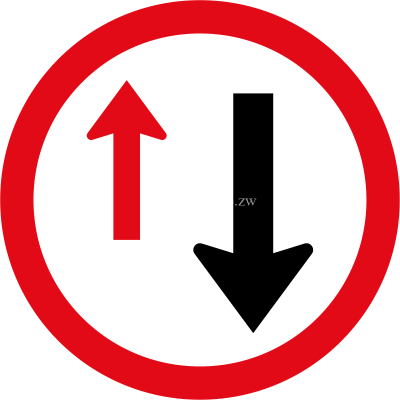 Give Way(Yield) To Oncoming Traffic road sign