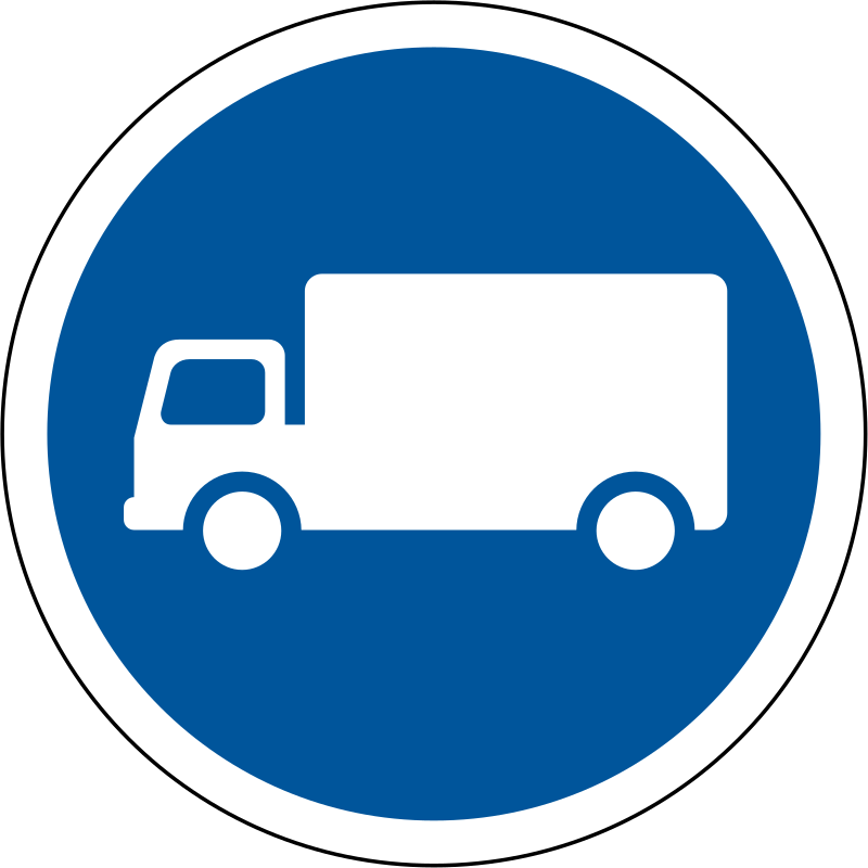 Goods vehicles exceeding 3500 kg only sign