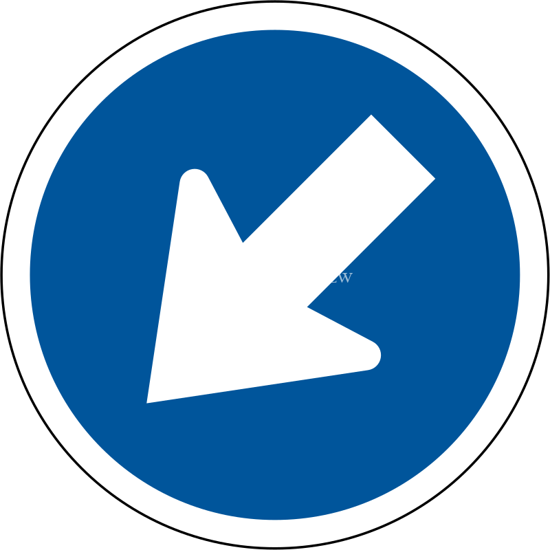 Keep Left road sign