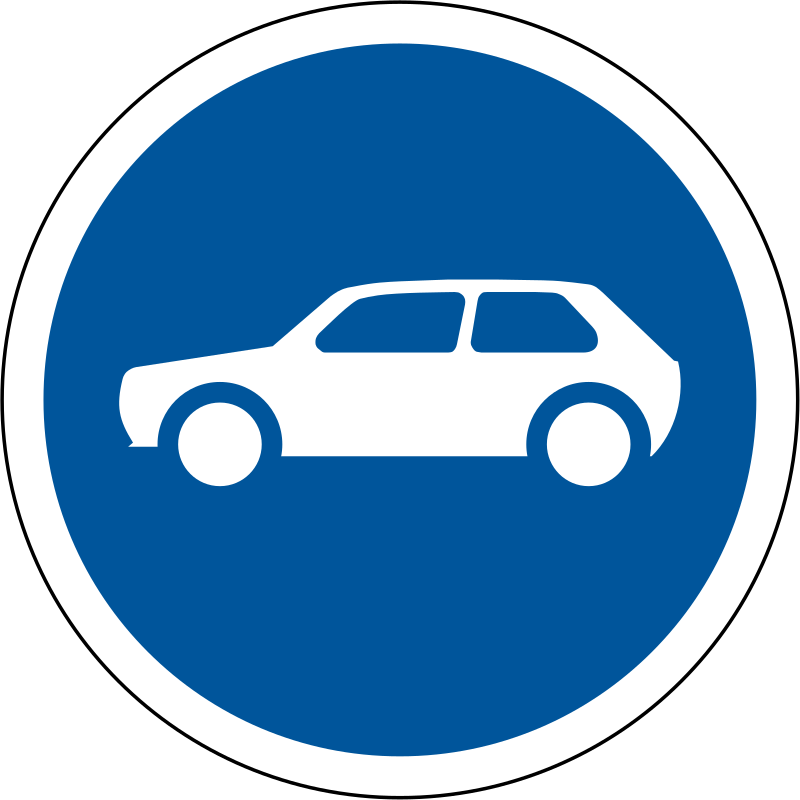 Motorcars only sign