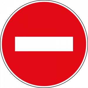 No entry road sign