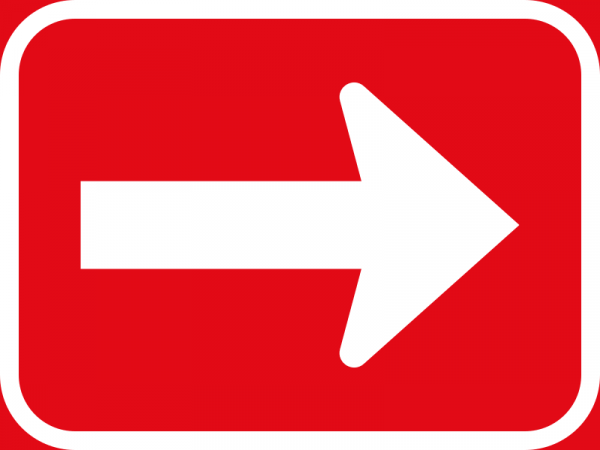 One-way roadway road sign up