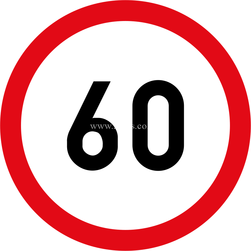 Speed limit of 60 km/hr road prohibition sign for sale Zimbabwe