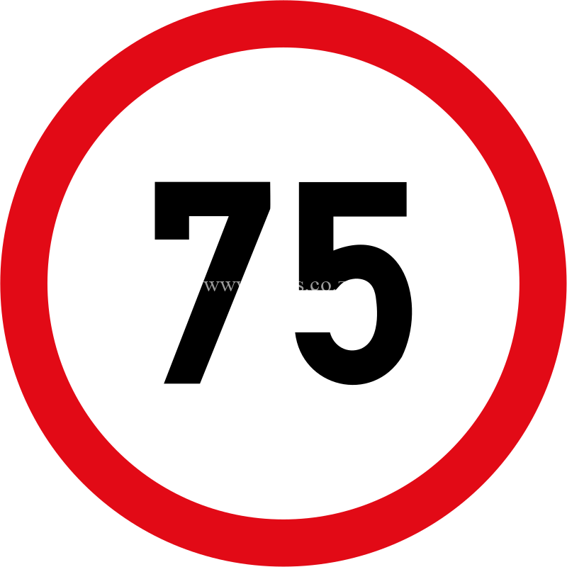 75km/hr speed limit prohibition sign for sale Zimbabwe