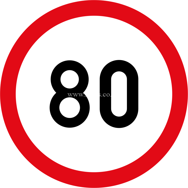 80km/hr speed limit road sign for sale in Zimbabwe