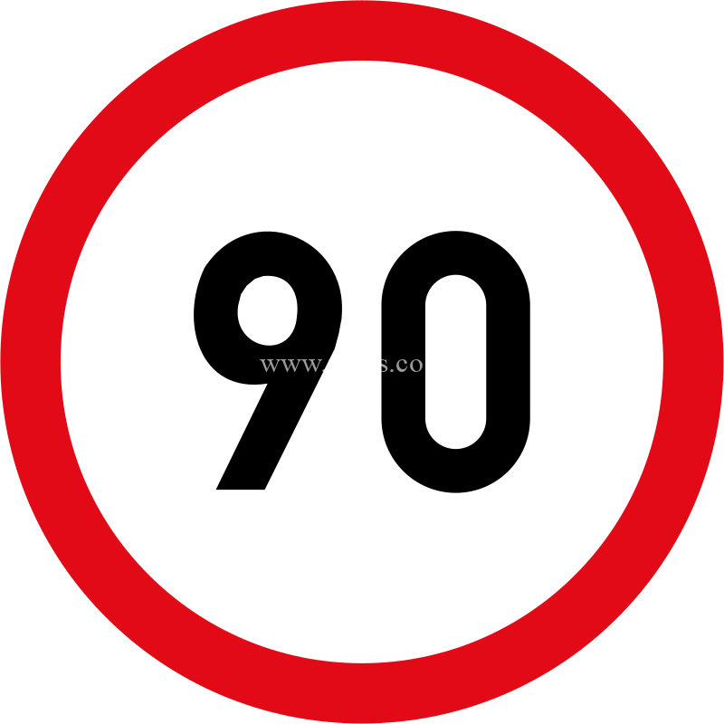 Speed limit of 90 km/hr prohibition sign for sale Zimbabwe