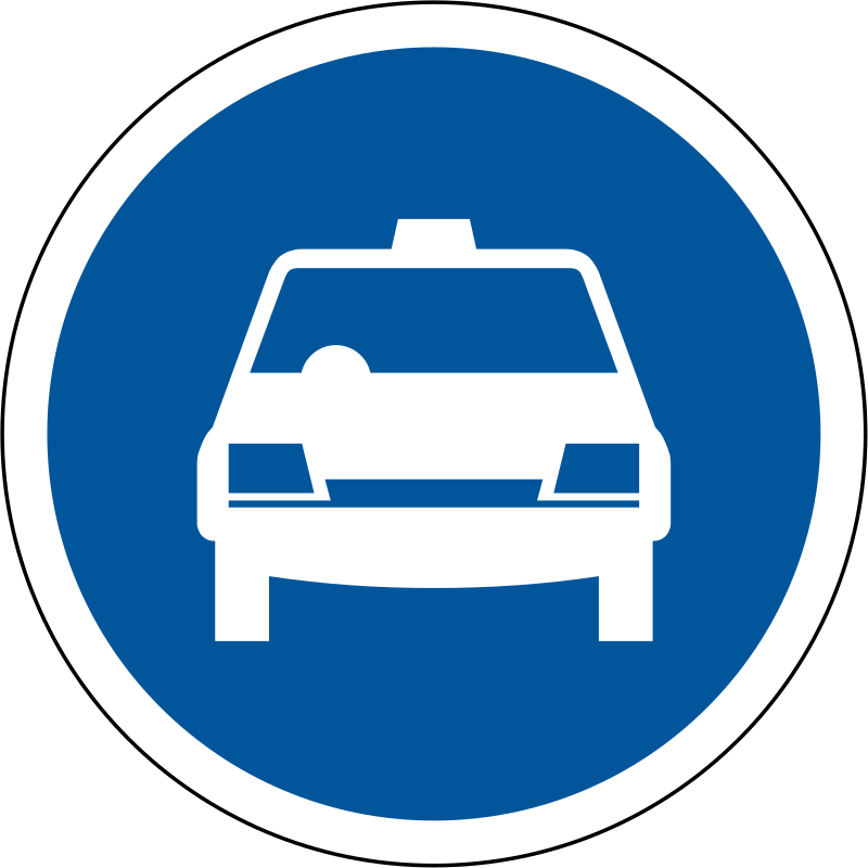 Taxis only command sign