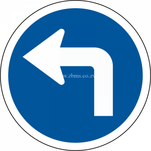 Turn left ahead command sign