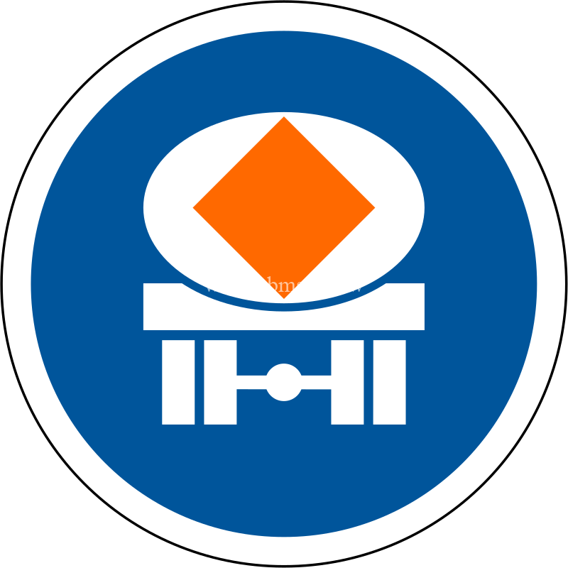 Vehicles transporting dangerous substances only road sign command