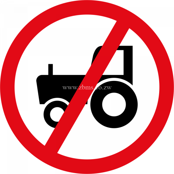 Agricultural vehicles prohibited road sign for sale Zimbabwe