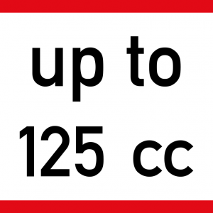 Applies to motorcycles with an engine size up to 125 cc