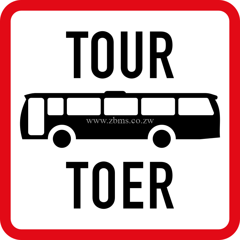 Applies to tour buses road sign