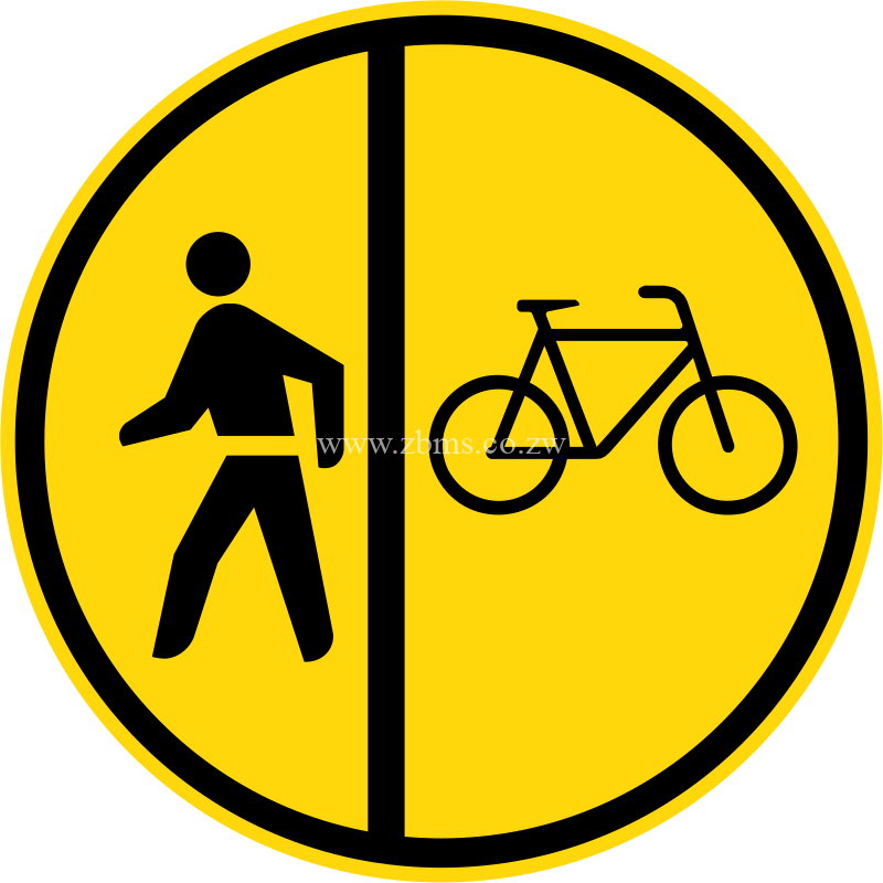 Cyclists and pedestrians only temporary sign