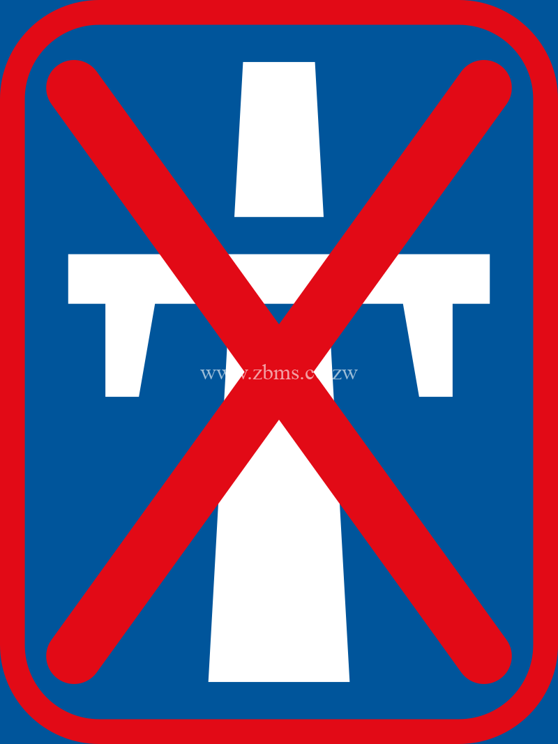 End of single-carriage freeway road sign