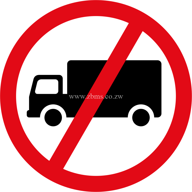 Goods vehicles exceeding 3500kg prohibited road sign for sale zimbabwe