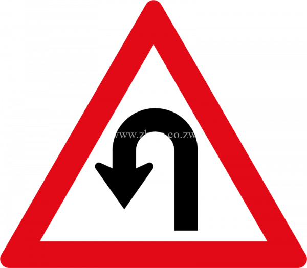 Left Hairpin curve ahead road sign for sale Zimbabwe
