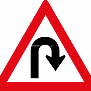 Right Hairpin curve ahead road sign for sale Zimbabwe