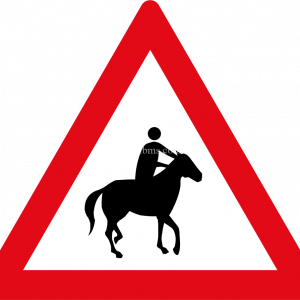 Horse riders ahead road sign