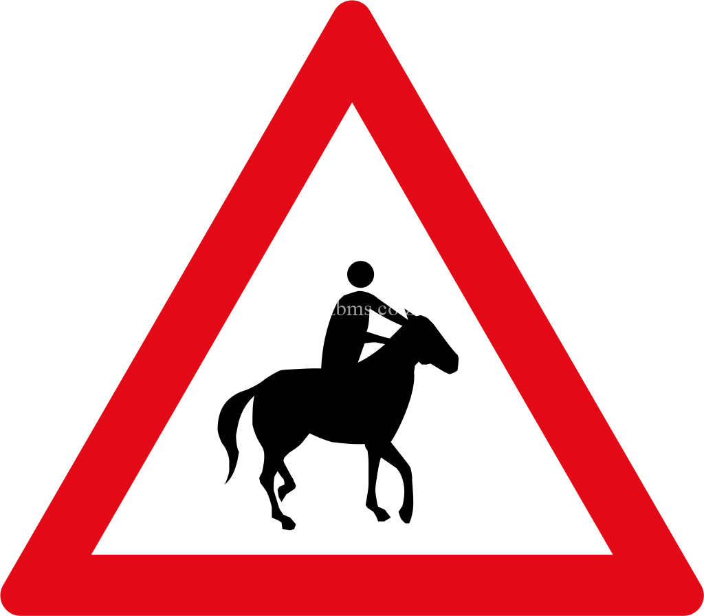 Horse riders ahead road sign