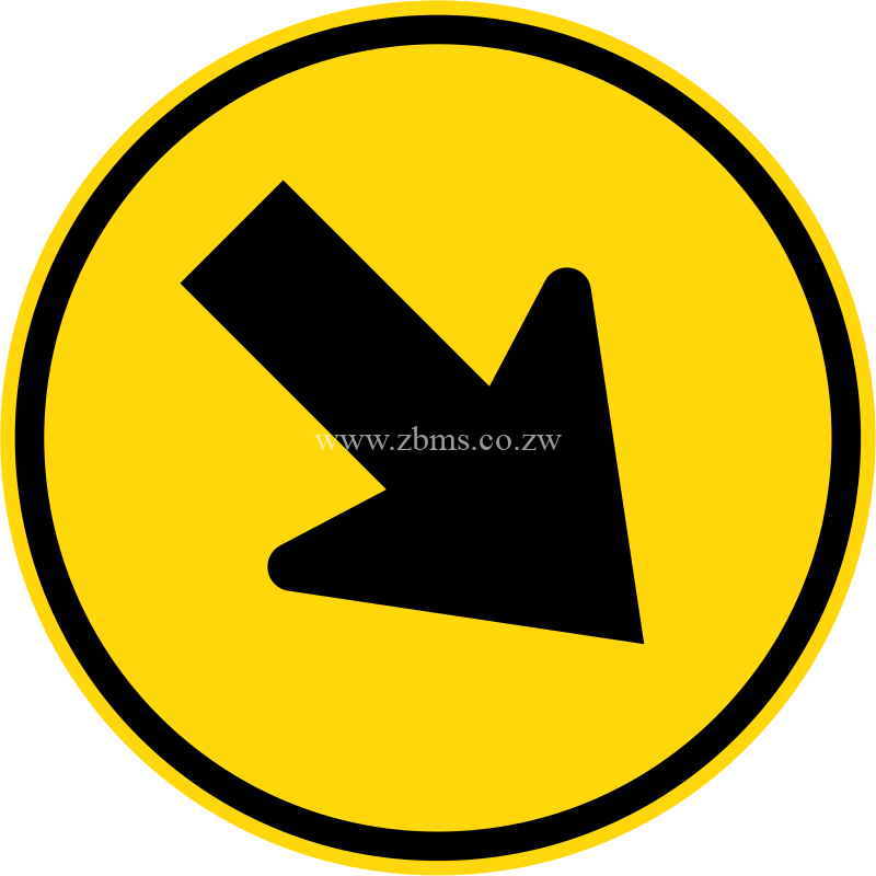 Keep Right. Temporary road sign for sale Zimbabwe