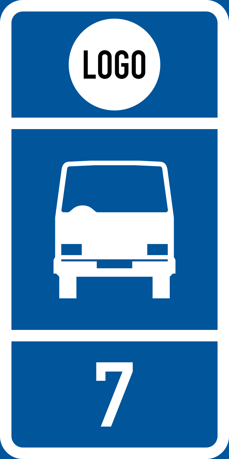Mini-bus stop for authorised mini-buses with line number road sign for sale Zimbabwe