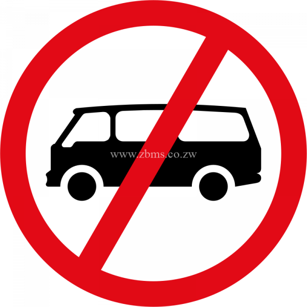 Mini-buses prohibited road sign Zimbabwe sale