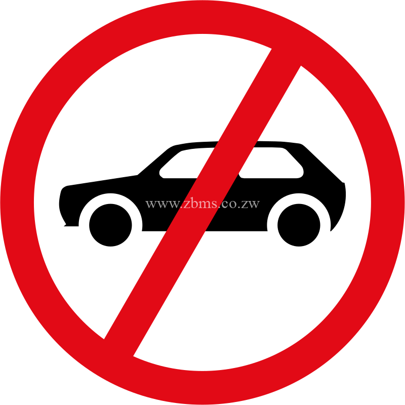Motorcars not allowed road sign for sale Zimbabwe