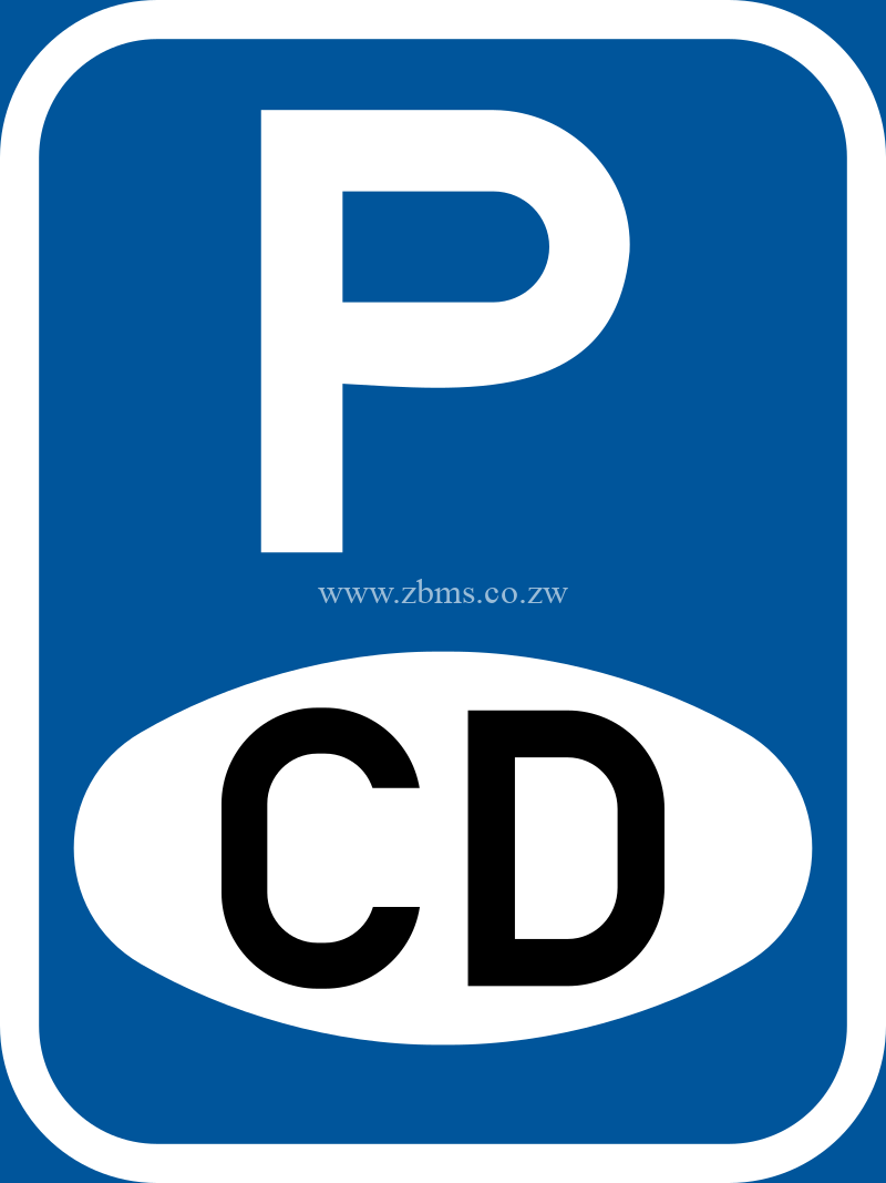 Parking for diplomatic vehicles road sign for sale Zimbabwe
