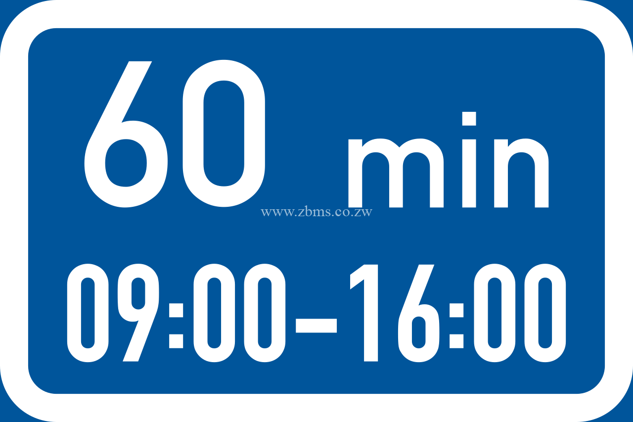 Parking is permitted within the hours specified, with a 60-minute limit