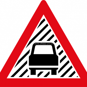 Low visibility ahead road sign