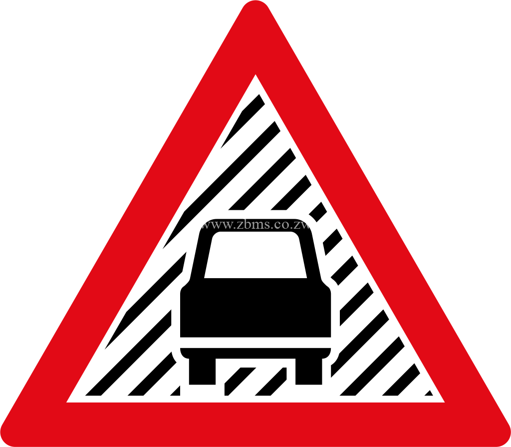 Low visibility ahead road sign