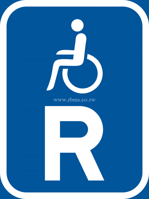 Reserved for vehicles carrying disabled passengers ROAD SIGN FOR SALE ZIMBABWE