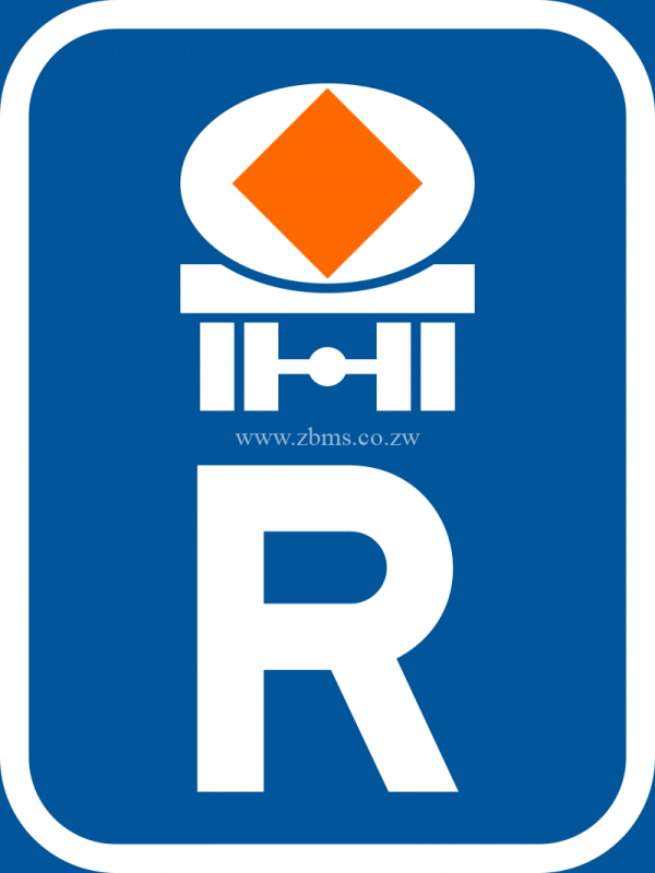 Reserved for vehicles transporting dangerous substances road sign sale zIMBABWE