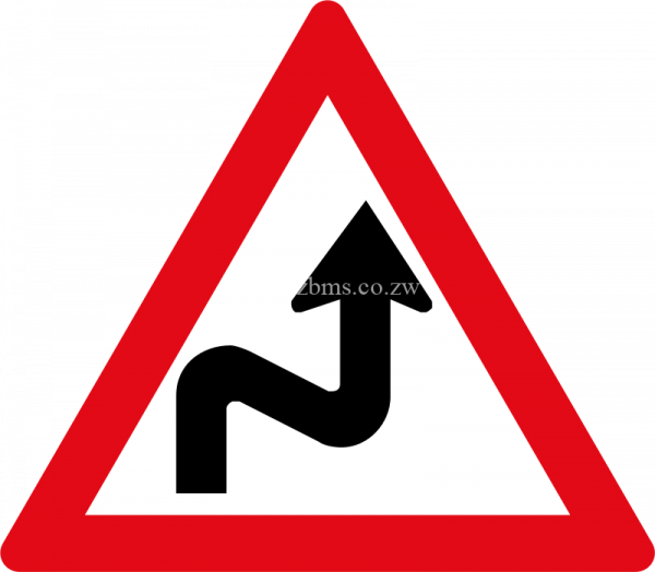 Series of curves ahead Right road sign for sale Zimbabwe