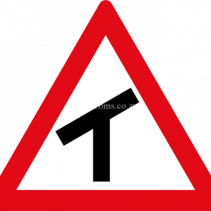 left Skewed T-junction ahead road sign for sale Zimbabwe