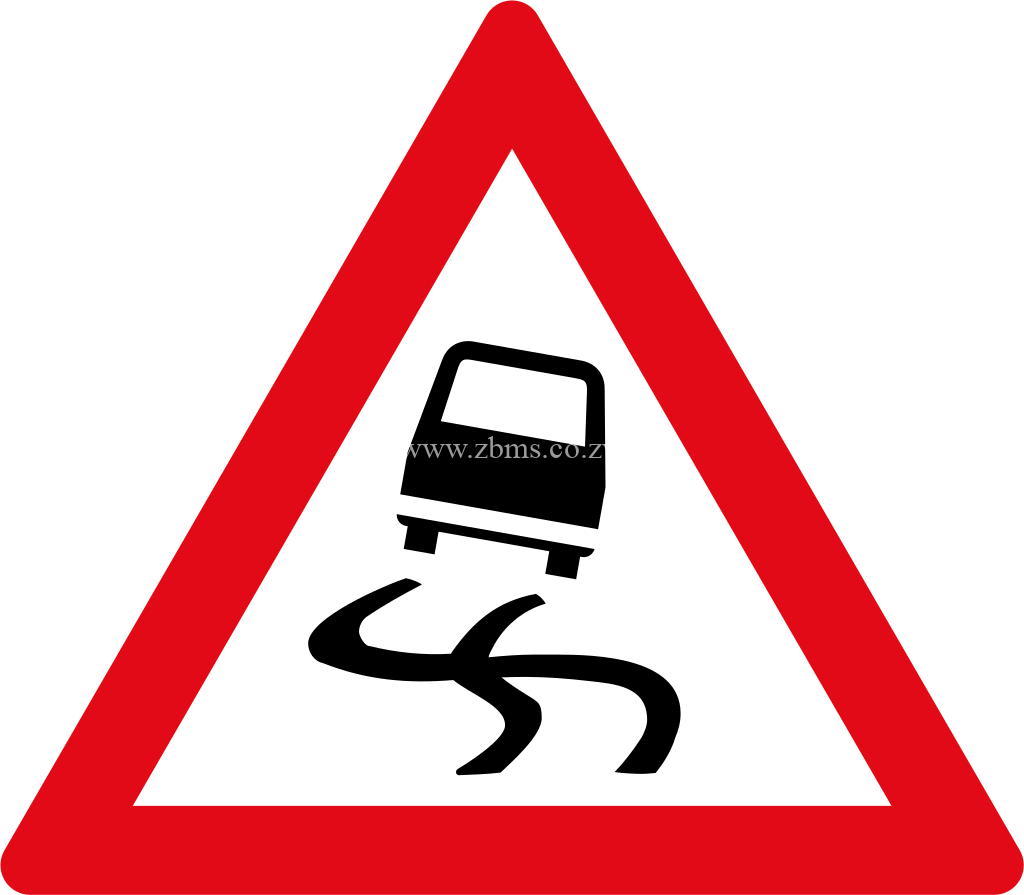 Slippery road ahead road sign for sale Zimbabwe