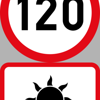 Speed limit of 120 km/h during the day