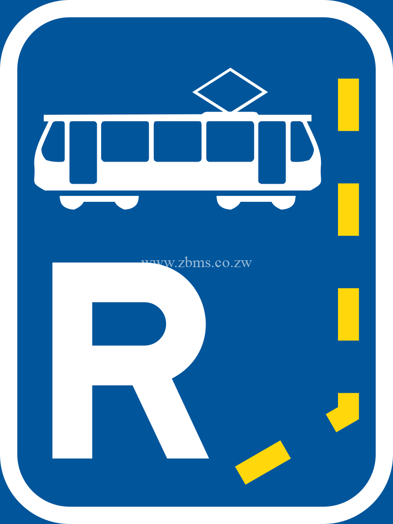 Start of a reserved lane for trams road sign for sale Zimbabwe