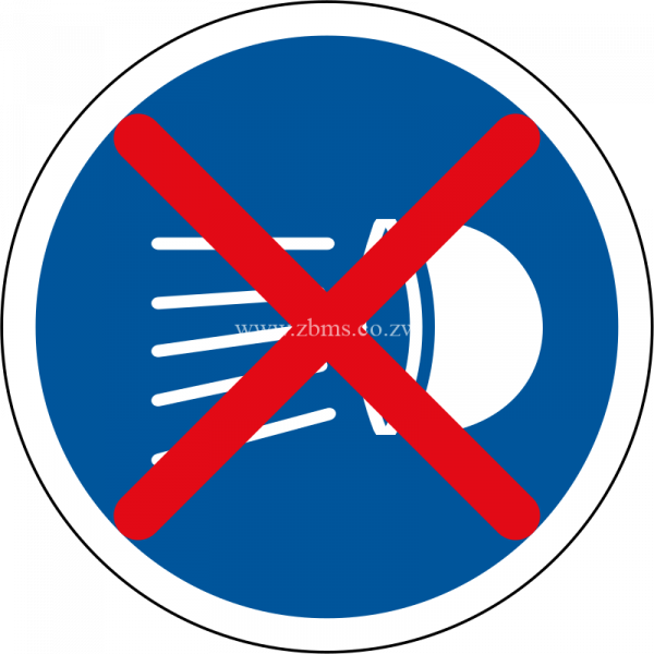 Switch headlamps off road sign