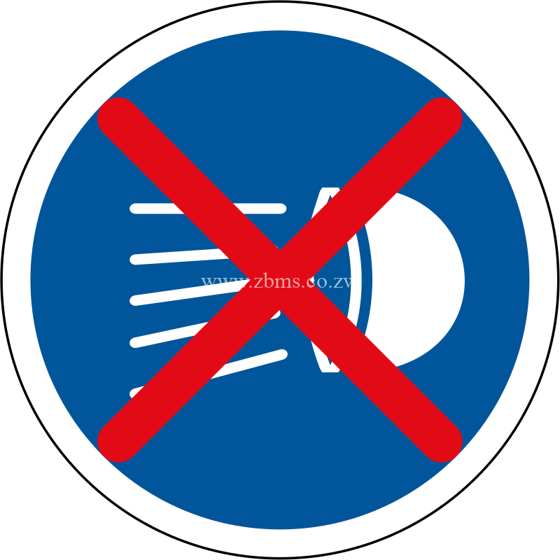 Switch headlamps off road sign