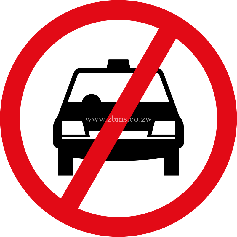 Taxis prohibited road sign for sale Zimbabwe