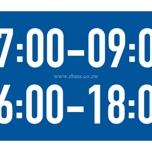 The primary sign applies during the specified hours