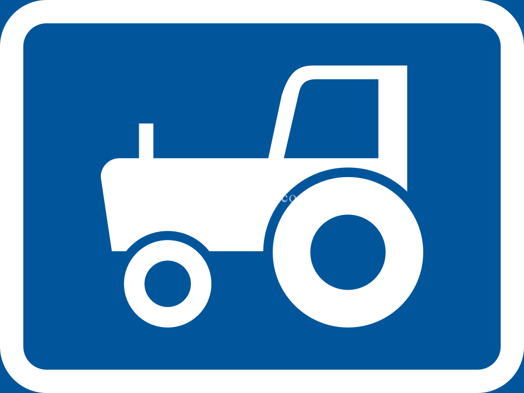 The primary sign applies to agricultural vehicles.